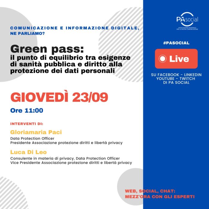 Green Pass: il punto di equilibrio tra esigenze di sanità pubblica e diritto alla protezione dei dati personali